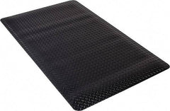 PRO-SAFE - 5' Long x 3' Wide, Dry Environment, Anti-Fatigue Matting - Black, Vinyl with Vinyl Sponge Base, Beveled on 4 Sides - Makers Industrial Supply