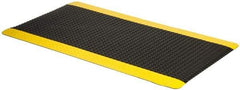 PRO-SAFE - 5' Long x 3' Wide, Dry Environment, Anti-Fatigue Matting - Black with Yellow Borders, Vinyl with Vinyl Sponge Base, Beveled on 4 Sides - Makers Industrial Supply