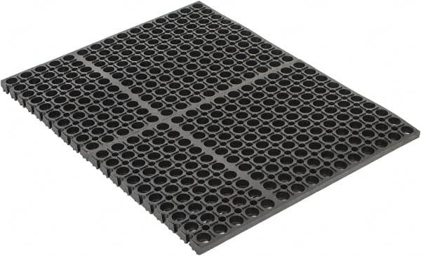 PRO-SAFE - 2' Long, Dry/Wet Environment, Anti-Fatigue Matting - Black, SBR Rubber with Rubber Base - Makers Industrial Supply