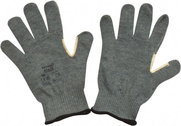 Ansell - Size XL (10), ANSI Cut Lvl 4, Abrasion Lvl 2, Kevlar/Polycotton Cut Resistant Gloves - Kevlar/Poly/Cotton Lining, Knit Wrist, Gray, Paired - Makers Industrial Supply