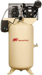 Ingersoll-Rand - 5 hp, 80 Gal Stationary Electric Vertical Air Compressor - Three Phase, 175 Max psi, 14 CFM, 460 Volt - Makers Industrial Supply