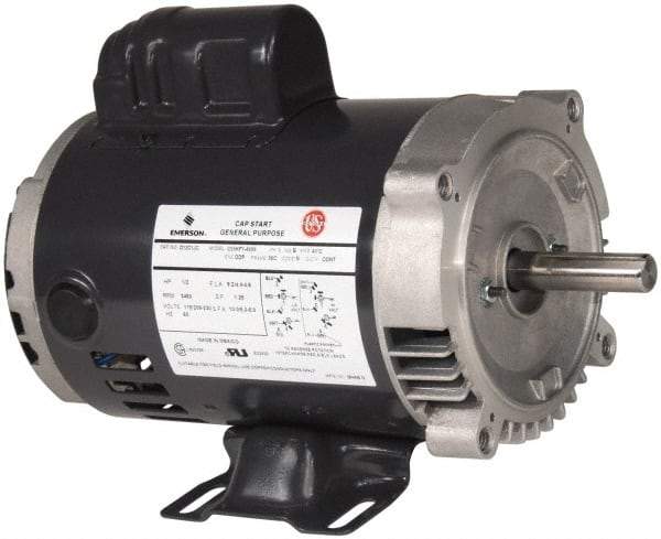 US Motors - 1/2 Max hp, 1,800 Max RPM, Cap Start Electric AC DC Motor - 115/208-230 V Input, Single Phase, 56C Frame, 5/8" Shaft Diam, C-Face Mount, ODP Enclosure - Makers Industrial Supply