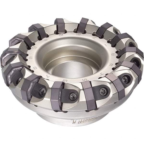 Iscar - 4.47" Cut Diam, 1-1/2" Arbor Hole, 0.217" Max Depth of Cut, 45° Indexable Chamfer & Angle Face Mill - 14 Inserts, ONH.. Insert, Right Hand Cut, 14 Flutes, Series 16Mill - Makers Industrial Supply