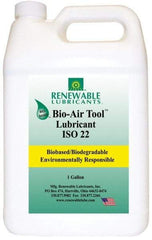 Renewable Lubricants - 1 Gal Bottle, ISO 22, Air Tool Oil - -40°F to 420°, 22.4 Viscosity (cSt) at 40°C, 4.9 Viscosity (cSt) at 100°C, Series Bio-Air - Makers Industrial Supply