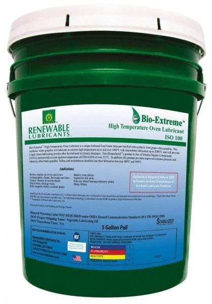 Renewable Lubricants - 5 Gal Pail Synthetic/Graphite Lubricant - White, -28°F to 2,000°F, Food Grade - Makers Industrial Supply