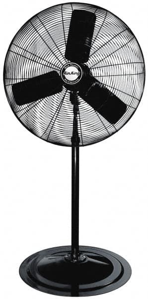 Air King - 30" Blade, 1/4 hp, 7,400 Max CFM, Single Phase Non-Oscillating Pedestal Fan - 2.04 Amps, 120 Volts, 3 Speed - Makers Industrial Supply