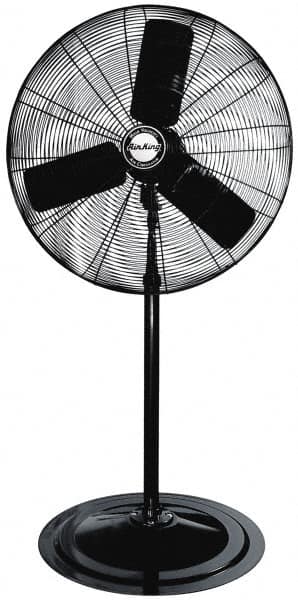 Air King - 30" Blade, 1/4 hp, 7,400 Max CFM, Single Phase Oscillating Pedestal Fan - 2.04 Amps, 120 Volts, 3 Speed - Makers Industrial Supply