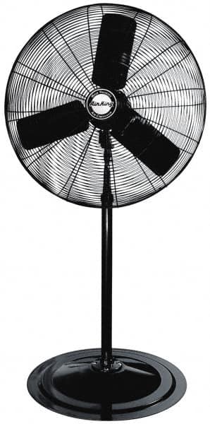 Air King - 24" Blade, 1/4 hp, 5,130 Max CFM, Single Phase Oscillating Pedestal Fan - 2.03/1.81/1.63 Amps, 120 Volts, 3 Speed - Makers Industrial Supply