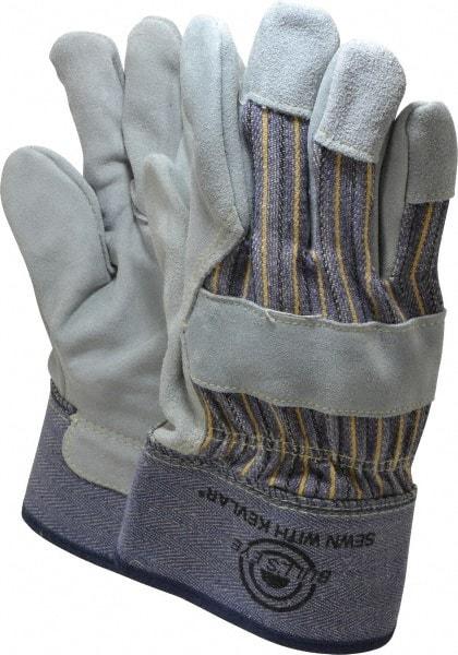 MCR Safety - Size XL Cowhide Work Gloves - Uncoated, Safety Cuff, Blue/Gray, Paired - Makers Industrial Supply