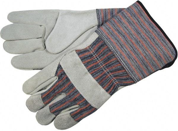 MCR Safety - Size S Cowhide Work Gloves - Uncoated, Safety Cuff, Red/Black/Gray, Paired - Makers Industrial Supply