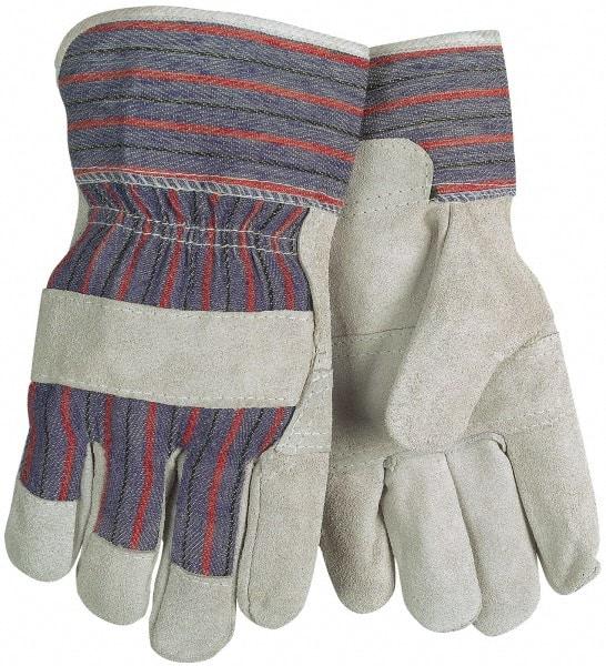 MCR Safety - Size L Cowhide Work Gloves - For Work & Driver, Uncoated, Safety Cuff, Red/Gray, Paired - Makers Industrial Supply