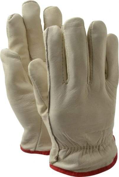 MCR Safety - Size S Grain Cowhide Work Gloves - For Work & Driver, Uncoated, Slip-On Cuff, Tan, Paired - Makers Industrial Supply