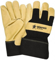 MCR Safety - Size S Grain Pigskin Work Gloves - Uncoated, Safety Cuff, Tan, Paired - Makers Industrial Supply