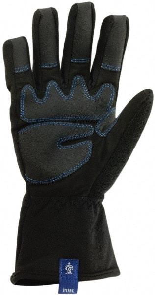 Ergodyne - Size M PVC Coated Cold Protection & Waterproof Work Gloves - Palm & Fingers Coated, Gauntlet Cuff, Black, Paired - Makers Industrial Supply