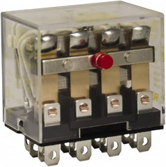 Square D - 1/2 hp at 120 Volt & 3/4 hp at 240 Volt, Electromechanical Plug-in General Purpose Relay - 10 Amp at 250 VAC, 4PDT, 120 VAC at 50/60 Hz - Makers Industrial Supply