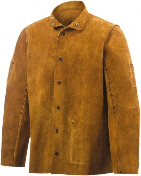 Steiner - Size 6XL Welding Jacket - Brown, Cowhide, Snaps Closure - Makers Industrial Supply