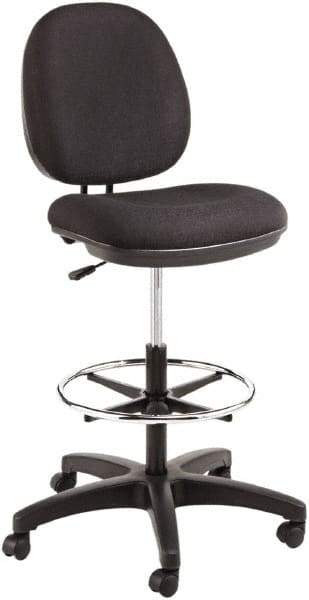 ALERA - 16-3/4 to 18" High Drafting Chair/Stool - 19" Wide x 17" Deep, 100% Acrylic Seat, Black - Makers Industrial Supply