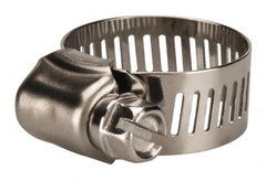 Value Collection - SAE Size 10, 1/2 to 1-1/16" Diam, Stainless Steel Worm Drive Clamp - 1/2" Wide, Material Grade 201 - Makers Industrial Supply