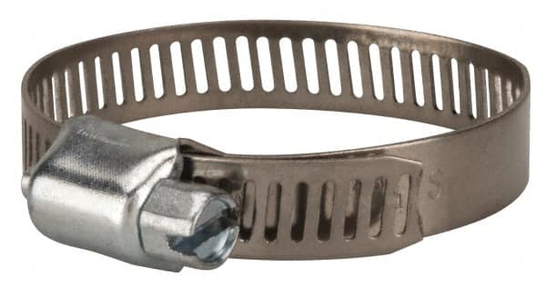 Value Collection - SAE Size 20, 3/4 to 1-3/4" Diam, Stainless Steel/Carbon Steel Worm Drive Clamp - 5/16" Wide, Material Grade 201 - Makers Industrial Supply