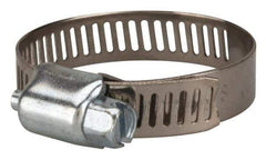 Value Collection - SAE Size 16, 1/2 to 1-1/2" Diam, Stainless Steel/Carbon Steel Worm Drive Clamp - 5/16" Wide, Material Grade 201 - Makers Industrial Supply