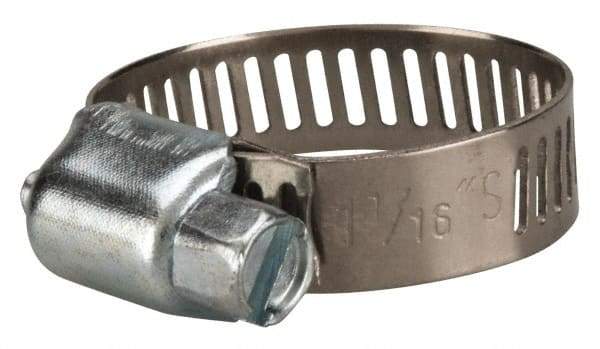 Value Collection - SAE Size 10, 3/8 to 1-1/16" Diam, Stainless Steel/Carbon Steel Worm Drive Clamp - 5/16" Wide, Material Grade 201 - Makers Industrial Supply