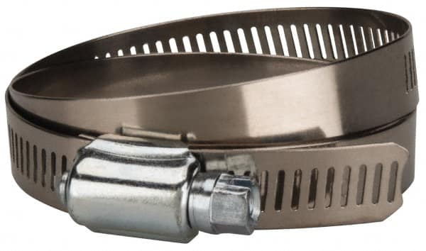 Value Collection - SAE Size 80, 3-1/2 to 5-1/2" Diam, Stainless Steel/Carbon Steel Worm Drive Clamp - 1/2" Wide, Material Grade 201 - Makers Industrial Supply