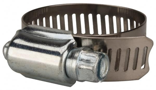 Value Collection - SAE Size 16, 11/16 to 1-1/2" Diam, Stainless Steel/Carbon Steel Worm Drive Clamp - 1/2" Wide, Material Grade 201 - Makers Industrial Supply