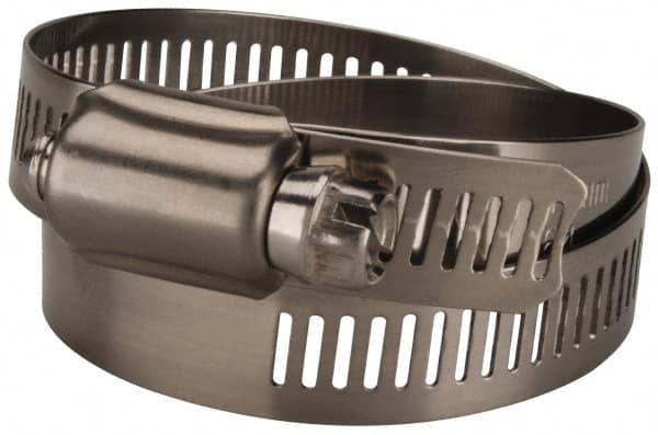 Value Collection - SAE Size 64, 2-1/2 to 4-1/2" Diam, Stainless Steel Worm Drive Clamp - 1/2" Wide, Material Grade 201 - Makers Industrial Supply