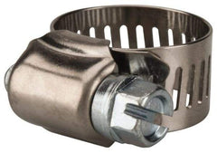 Value Collection - SAE Size 6, 3/8 to 7/8" Diam, Stainless Steel/Carbon Steel Worm Drive Clamp - 1/2" Wide, Material Grade 201 - Makers Industrial Supply