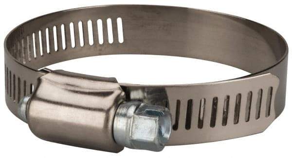 Value Collection - SAE Size 32, 1-1/2 to 2-1/2" Diam, Stainless Steel/Carbon Steel Worm Drive Clamp - 1/2" Wide, Material Grade 201 - Makers Industrial Supply