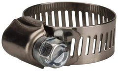 Value Collection - SAE Size 12, 1/2 to 1-1/4" Diam, Stainless Steel/Carbon Steel Worm Drive Clamp - 1/2" Wide, Material Grade 201 - Makers Industrial Supply