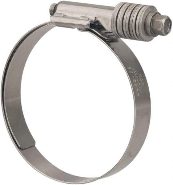 Value Collection - 2-1/4 to 3-1/8" Hose, 5/8" Wide x 0.7" Thick, Constant Torque Clamp - 2-1/4 to 3-1/8" Diam, Grade 301 & 410 Stainless Steel Screw - Makers Industrial Supply