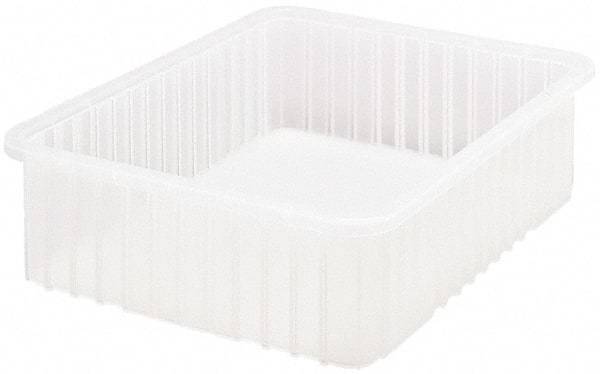 Quantum Storage - Clear Polypropylene Dividable Container - Stacking, 22-1/2" Long x 17-1/2" Wide x 6" High - Makers Industrial Supply