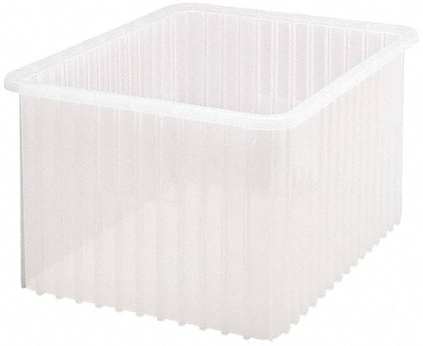 Quantum Storage - Clear Polypropylene Dividable Container - Stacking, 22-1/2" Long x 17-1/2" Wide x 12" High - Makers Industrial Supply