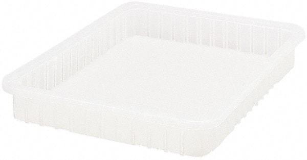 Quantum Storage - Clear Polypropylene Dividable Container - Stacking, 22-1/2" Long x 17-1/2" Wide x 3" High - Makers Industrial Supply