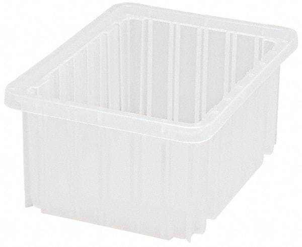 Quantum Storage - Clear Polypropylene Dividable Container - Stacking, 10.9" Long x 8.3" Wide x 5" High - Makers Industrial Supply