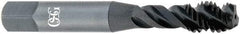 OSG - M4x0.70 3 Flute 6H Modified Bottoming Spiral Flute Tap - Vanadium High Speed Steel, TiCN Finish, 2-1/8" OAL, Right Hand Flute, Right Hand Thread, D4, Series 299 - Makers Industrial Supply