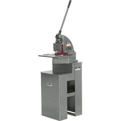 Jet - 6 x 6" Notching Dimension, Metal Notcher - 3/4" Stroke, 16 Gauge Max Mild Steel Capacity, 18 Ton Load Capacity, 22" Table Width x 23.2" Table Depth - Makers Industrial Supply