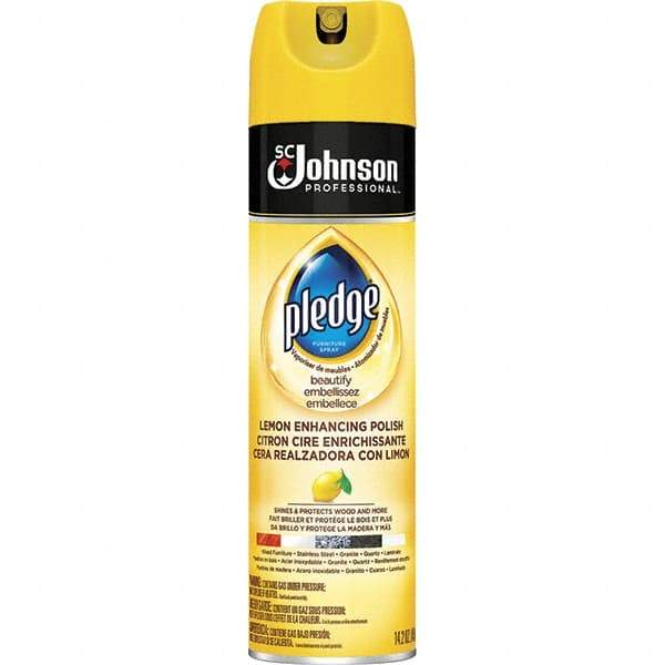 Pledge - 14.2 Fluid Ounce Furniture Polish - Lemon Scent, Aerosol Can - Makers Industrial Supply