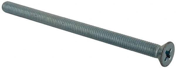 Value Collection - 3/8-16 UNC, 6" OAL Phillips Drive Machine Screw - Flat Head, Grade J82 Steel, Zinc-Plated Finish, Without Washer - Makers Industrial Supply