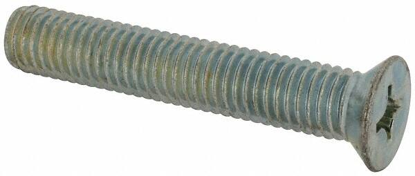 Value Collection - 1/2-13 UNC, 3" OAL Phillips Drive Machine Screw - Flat Head, Grade J82 Steel, Zinc-Plated Finish, Without Washer - Makers Industrial Supply