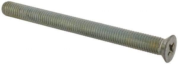 Value Collection - 1/2-13 UNC, 6" OAL Phillips Drive Machine Screw - Flat Head, Grade J82 Steel, Zinc-Plated Finish, Without Washer - Makers Industrial Supply