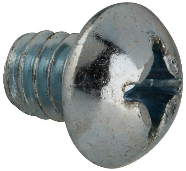 Value Collection - 1/4-20 UNC, 5/16" Length Under Head Phillips Drive Machine Screw - Round Head, Grade J82 Steel, Zinc-Plated Finish, Without Washer - Makers Industrial Supply