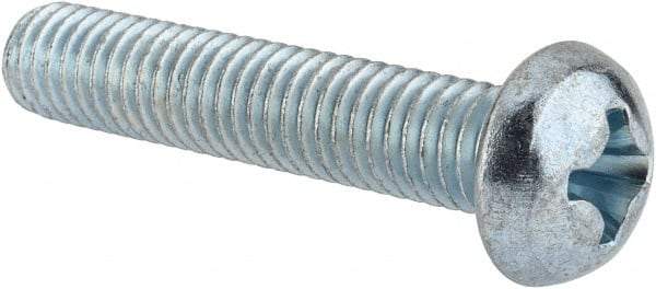 Value Collection - 3/8-16 UNC, 2" Length Under Head Phillips Drive Machine Screw - Round Head, Grade J82 Steel, Zinc-Plated Finish, Without Washer - Makers Industrial Supply