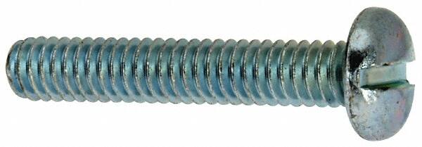 Value Collection - #12-24 UNC, 1-1/4" Length Under Head Slotted Drive Machine Screw - Pan Head, Grade J82 Steel, Zinc-Plated Finish, Without Washer - Makers Industrial Supply