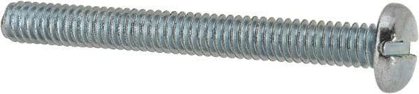 Value Collection - #12-24 UNC, 2" Length Under Head Slotted Drive Machine Screw - Pan Head, Grade J82 Steel, Zinc-Plated Finish, Without Washer - Makers Industrial Supply