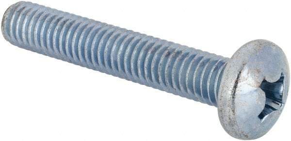 Value Collection - 3/8-16 UNC, 2-1/4" Length Under Head Phillips Drive Machine Screw - Pan Head, Grade J82 Steel, Zinc-Plated Finish, Without Washer - Makers Industrial Supply