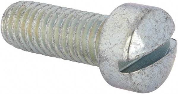 Value Collection - 3/8-16 UNC, 1" Length Under Head Slotted Drive Machine Screw - Fillister Head, Grade J82 Steel, Zinc-Plated Finish, Without Washer - Makers Industrial Supply