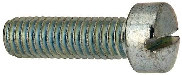 Value Collection - 3/8-16 UNC, 1-1/4" Length Under Head Slotted Drive Machine Screw - Fillister Head, Grade J82 Steel, Zinc-Plated Finish, Without Washer - Makers Industrial Supply