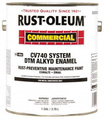 Rust-Oleum - 1 Gal White Gloss Finish Alkyd Enamel Paint - 278 to 509 Sq Ft per Gal, Interior/Exterior, Direct to Metal, <400 gL VOC Compliance - Makers Industrial Supply